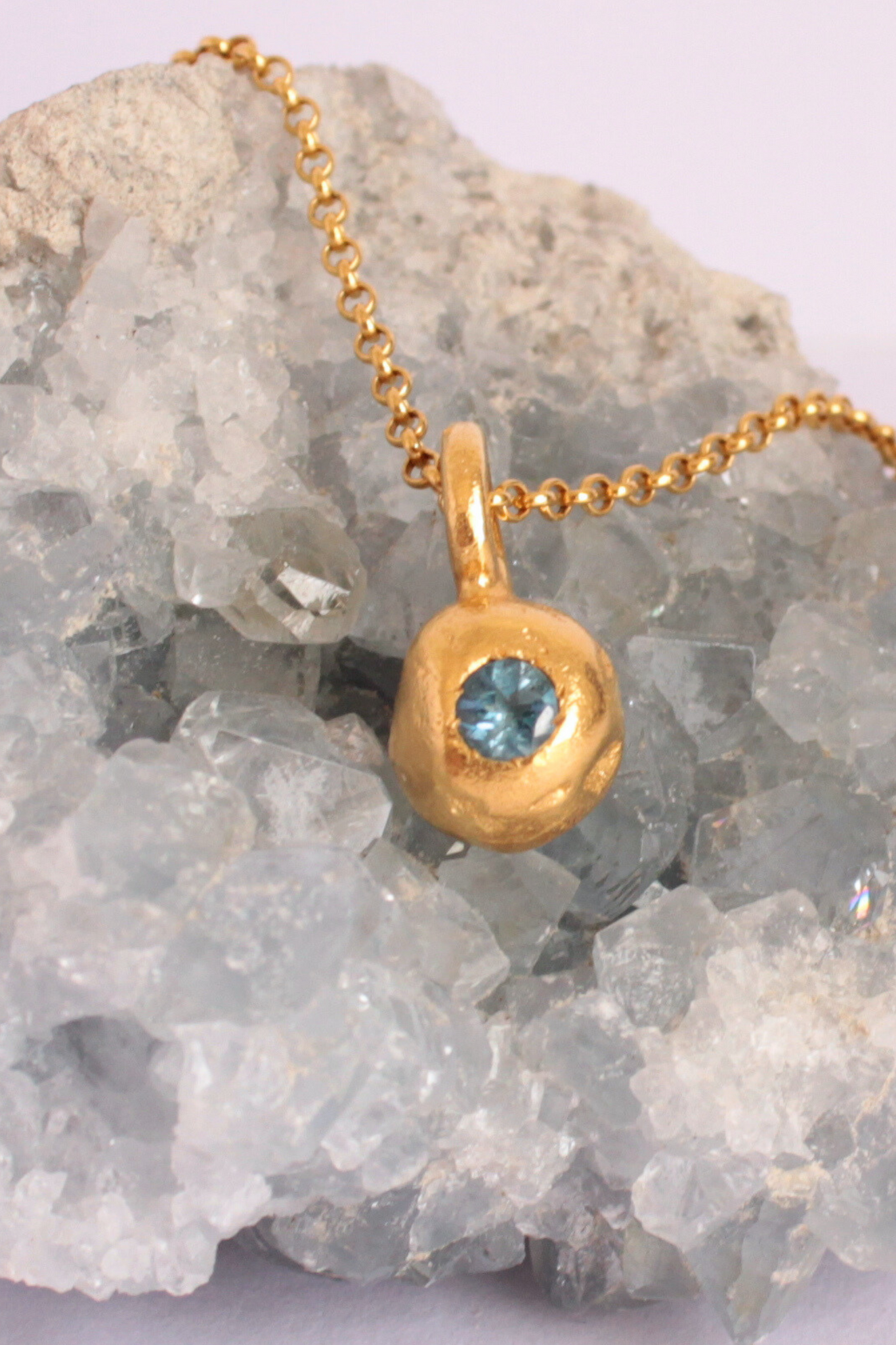March Aquamarine Birthstone Necklace - Jewellery - Indie and Harper
